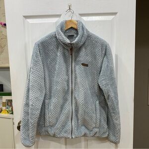 Columbia Women's Fire Side II Sherpa Full Zip Fleece Jacket light blue color L